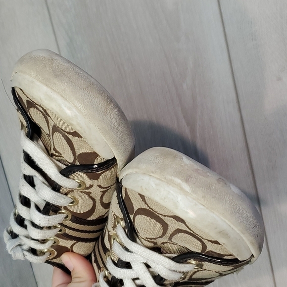 Coach Womens Folly Logo Textured Sneakers shoes sz 8B - Picture 4 of 12